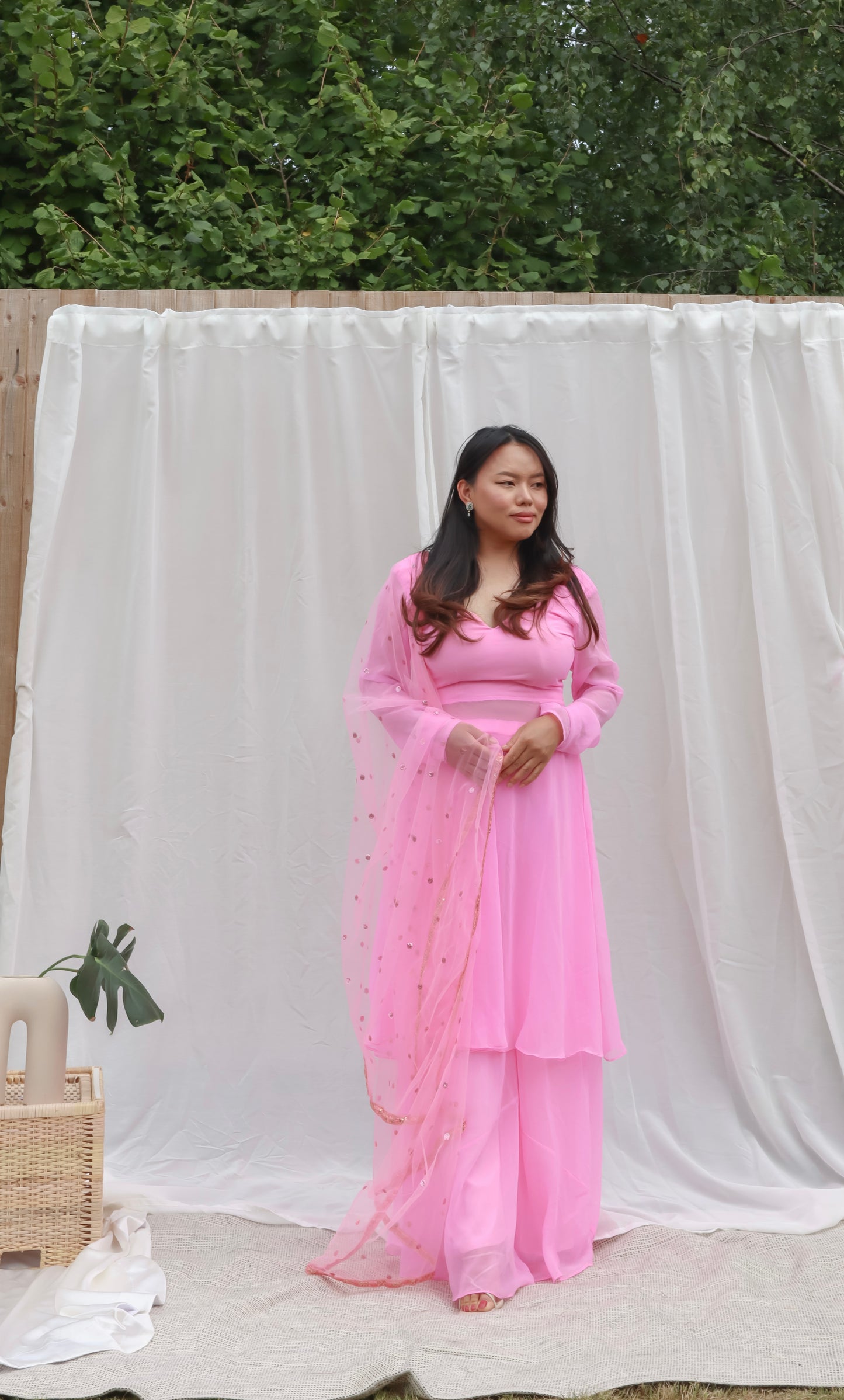 Bright pink kurta & sharara pants