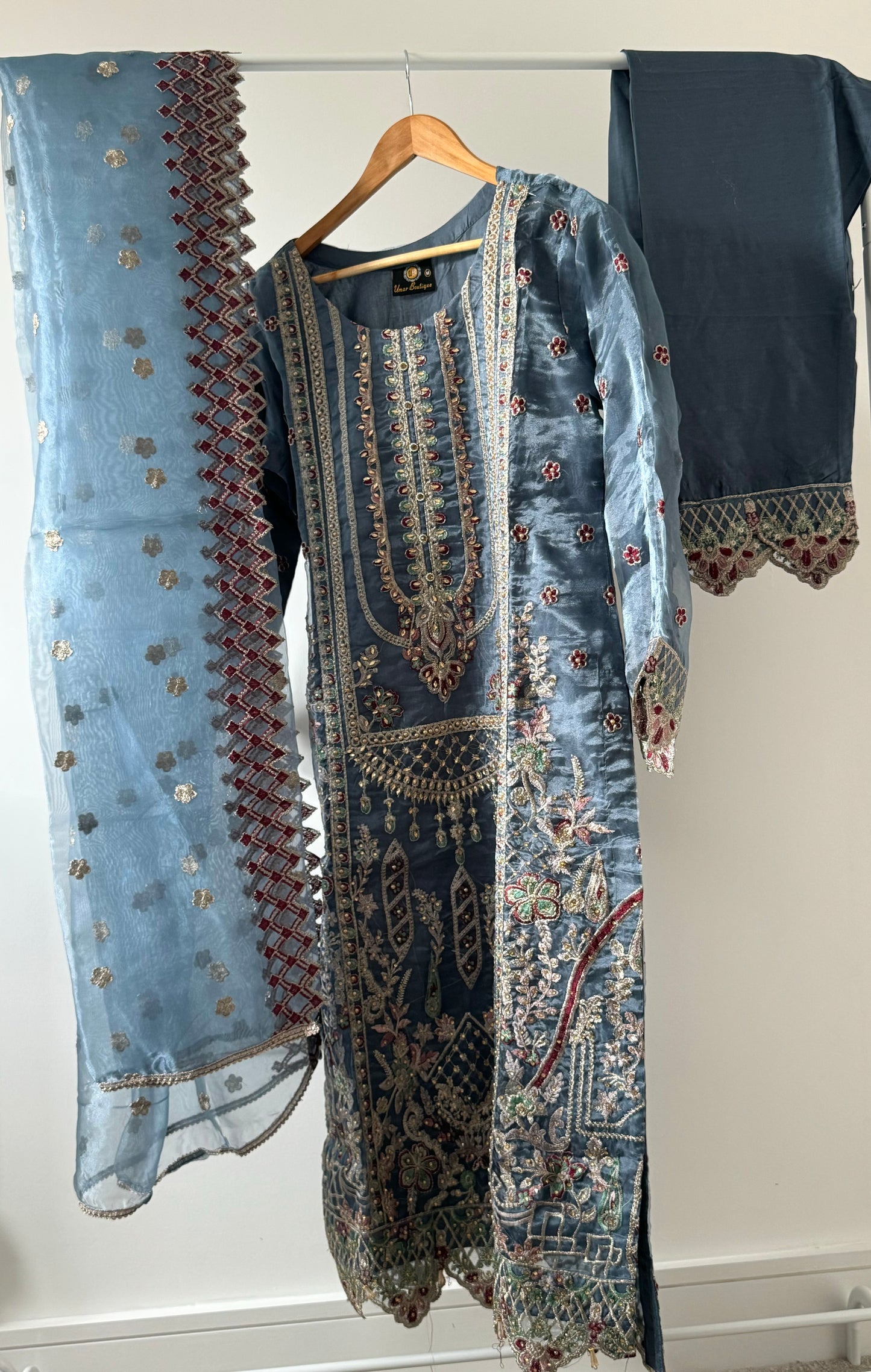 Ashley blue embroidered Kurta set