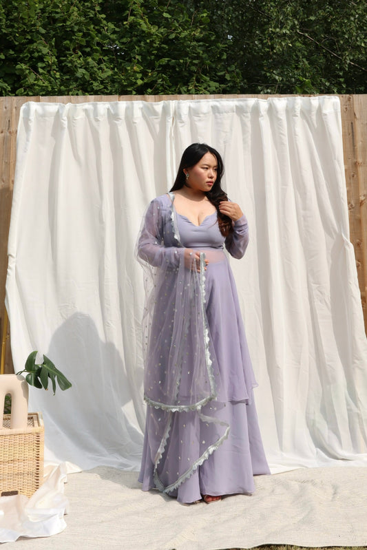 Nude Lilac kurta & sharara pants