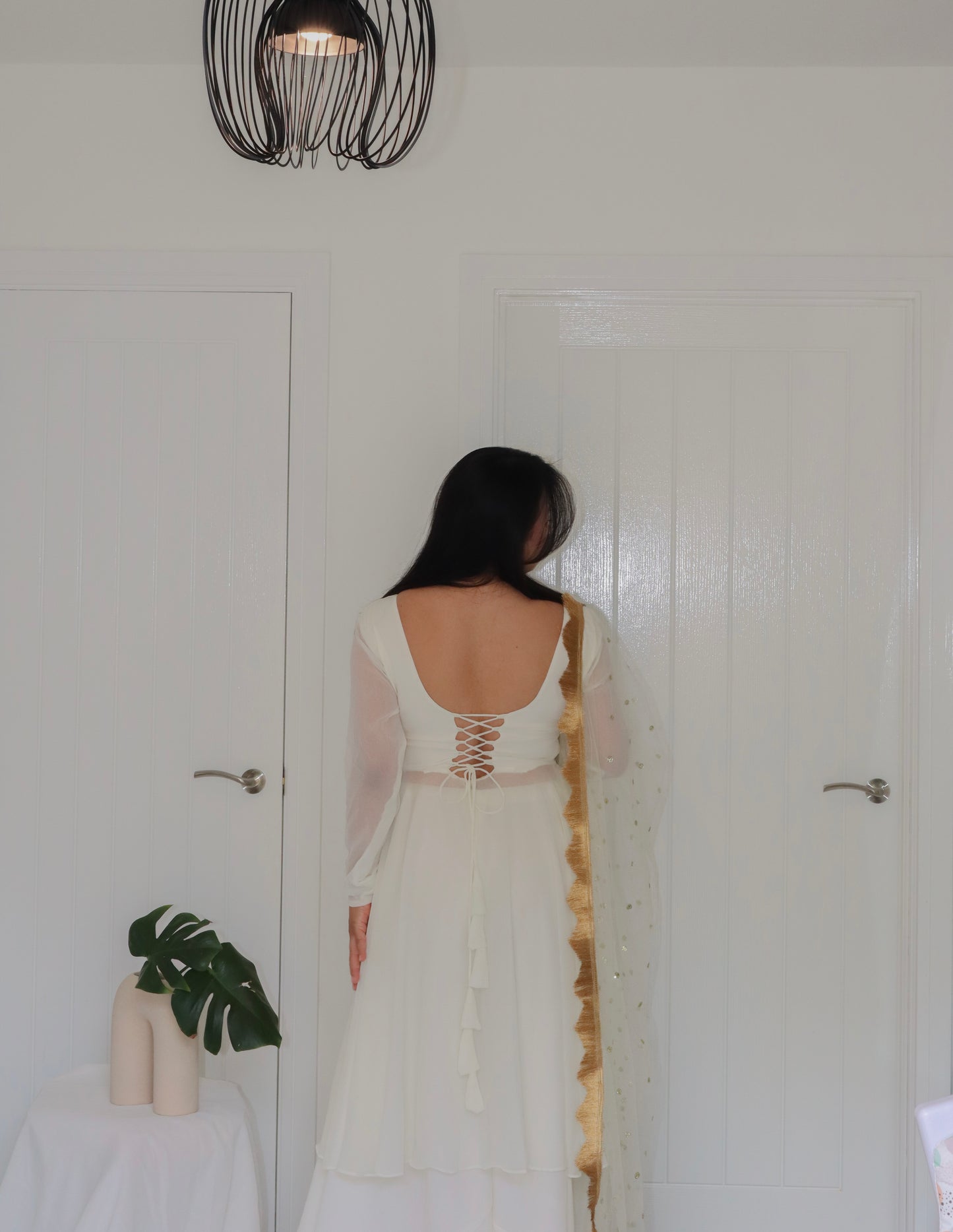 Off white kurta & sharara pants