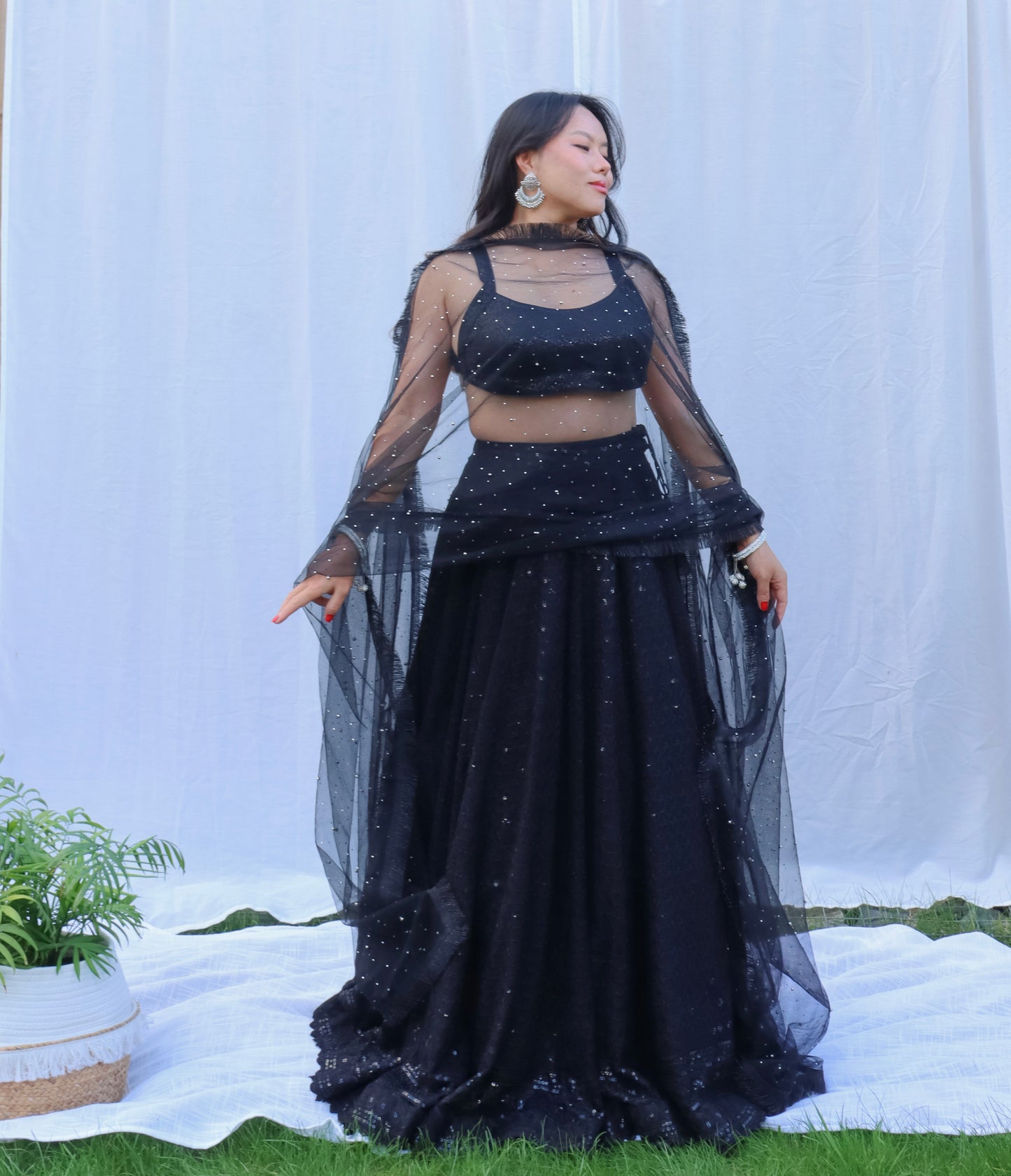 Black lehenga set